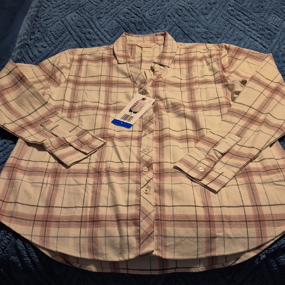 Weatherproof Comfort Stretch Plaid Shirt NWT Sz L